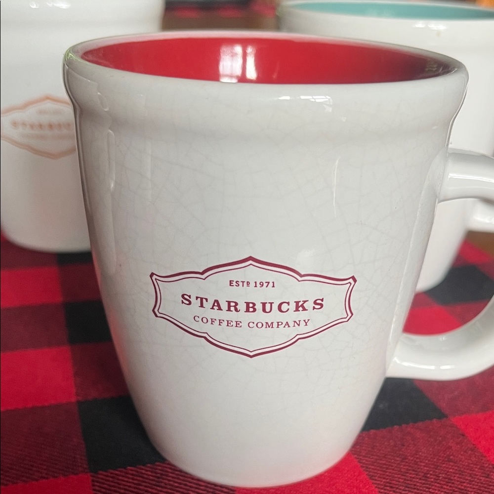 Starbucks White Mugs with Colorful Interiors - Picture 4 of 7